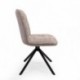 Silla Giratoria 360º LUNA Tapizada en Tela Beige o Gris – Patas Metálicas Negras