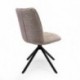 Silla Giratoria 360º LUNA Tapizada en Tela Beige o Gris – Patas Metálicas Negras