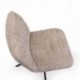 Silla Giratoria 360º LUNA Tapizada en Tela Beige o Gris – Patas Metálicas Negras