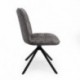 Silla Giratoria 360º LUNA Tapizada en Tela Beige o Gris – Patas Metálicas Negras