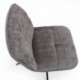 Silla Giratoria 360º LUNA Tapizada en Tela Beige o Gris – Patas Metálicas Negras