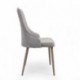 Silla Tapizada QUEEN en Tela Gris y  Patas metálicas Crema