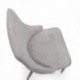 Silla Tapizada QUEEN en Tela Gris y  Patas metálicas Crema