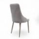 Silla Tapizada QUEEN en Tela Gris y  Patas metálicas Crema