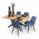Conjunto de comedor TAMI DUBAI mesa fija de madera maciza + 2 sillas tapizadas