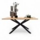 Conjunto de comedor TAMI DUBAI mesa fija de madera maciza + 2 sillas tapizadas
