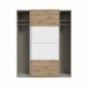 Armario de Puertas Correderas DOMY 170 cm – Blanco Mate, Roble Artisan o Espejo