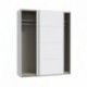 Armario de Puertas Correderas DOMY 170 cm – Blanco Mate, Roble Artisan o Espejo
