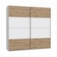 Armario de Puertas Correderas DOMY 220 cm – Blanco Mate o Roble Artisan