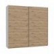 Armario de Puertas Correderas DOMY 220 cm – Blanco Mate o Roble Artisan