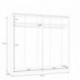 Armario de Puertas Correderas DOMY 220 cm – Blanco Mate o Roble Artisan