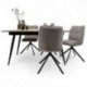 Conjunto de Comedor NELA/LUNA Mesa  Extensible 140 cm con 4 Sillas Giratorias Tapizadas