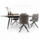 Conjunto de Comedor NELA/LUNA Mesa  Extensible 140 cm con 4 Sillas Giratorias Tapizadas
