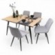 Conjunto de Comedor NELA/DUBAI Mesa Extensible 140 cm con 4 Sillas Tapizadas