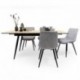 Conjunto de Comedor NELA/DUBAI Mesa Extensible 140 cm con 4 Sillas Tapizadas