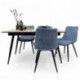 Conjunto de Comedor NELA/DUBAI Mesa Extensible 140 cm con 4 Sillas Tapizadas