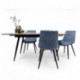 Conjunto de Comedor NELA/DUBAI Mesa Extensible 140 cm con 4 Sillas Tapizadas