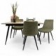 Conjunto de Comedor NELA/DUBAI Mesa Extensible 140 cm con 4 Sillas Tapizadas