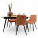 Conjunto de Comedor NELA/DUBAI Mesa Extensible 140 cm con 4 Sillas Tapizadas