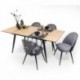 Conjunto de comedor NELA/MADEIRA Mesa de comedor extensible y 4 sillas tapizadas floral