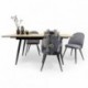 Conjunto de comedor NELA/MADEIRA Mesa de comedor extensible y 4 sillas tapizadas floral