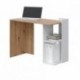 Mesa de estudio reversible KENIA de 100 cm color roble nodi y blanco artik