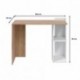 Mesa de estudio reversible KENIA de 100 cm color roble nodi y blanco artik