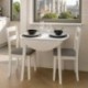 Conjunto de comedor DALLAS WHITE mesa de comedor redonda extensible y 2 sillas de comedor