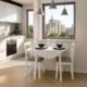 Conjunto de comedor DALLAS WHITE mesa de comedor redonda extensible y 2 sillas de comedor
