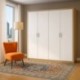 Armario de cuatro puertas COIMBRA color cambrian y blanco o pina y trufle de 208x196x45 cm