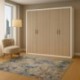 Armario de cuatro puertas COIMBRA color cambrian y blanco o pina y trufle de 208x196x45 cm