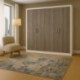 Armario de cuatro puertas COIMBRA color cambrian y blanco o pina y trufle de 208x196x45 cm