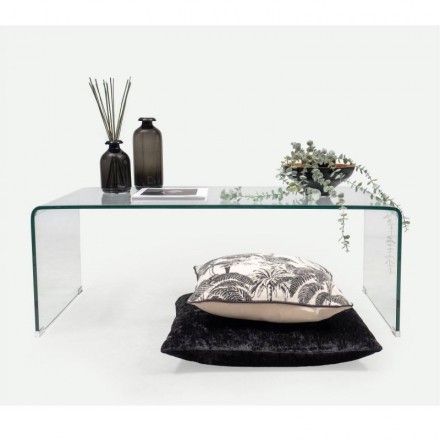 Mesa de centro de cristal curvado y templado de una pieza MURANO