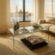 Mesa de centro de cristal curvado de una pieza MURANO de 110x60x38 cm
