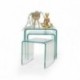 Mesitas auxiliares de cristal curvado tipo nido Murano 3