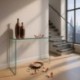 Mesa consola de cristal curvado y templado MURANO 100x35 h75 cm