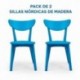 Pack WENDOVER de 2 Sillas de Comedor Nórdicas de Madera – Diseño Escandinavo Minimalista