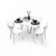 Conjunto de Comedor Nórdico WENDOVER – Mesa Blanca de 120x70 cm y 4 Sillas escandinavas de Madera lacada