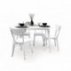 Conjunto de Comedor Nórdico WENDOVER – Mesa Blanca de 120x70 cm y 4 Sillas escandinavas de Madera lacada