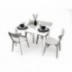 Conjunto de Comedor Nórdico WENDOVER – Mesa Blanca de 120x70 cm y 4 Sillas escandinavas de Madera lacada