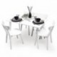 Conjunto de Comedor Nórdico WENDOVER – Mesa Blanca de 120x70 cm y 4 Sillas escandinavas de Madera lacada