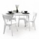 Conjunto de Comedor Nórdico WENDOVER – Mesa Blanca de 120x70 cm y 4 Sillas escandinavas de Madera lacada