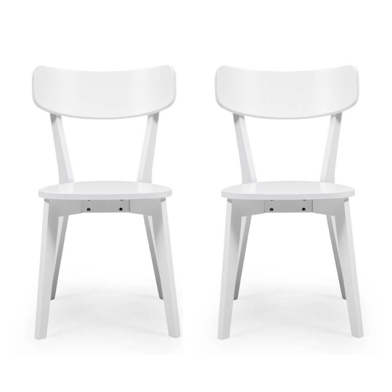 Pack 2 Sillas de comedor blancas estilo nórdico – diseño escandinavo minimalista para comedor / cocina