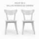 Pack WENDOVER de 2 Sillas de Comedor Nórdicas de Madera – Diseño Escandinavo Minimalista
