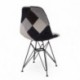 Conjunto comedor industrial BAUHAUS: mesa roble 120x80 con patas negras + 4 sillas patchwork
