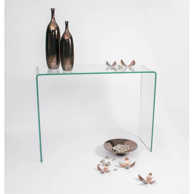 Mesa consola de cristal curvado MURANO de 100x35x75 cm