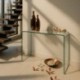 Mesa consola de cristal curvado MURANO de 100x35x75 cm