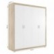 Armario de cuatro puertas COIMBRA color cambrian y blanco o pina y trufle de 208x196x45 cm